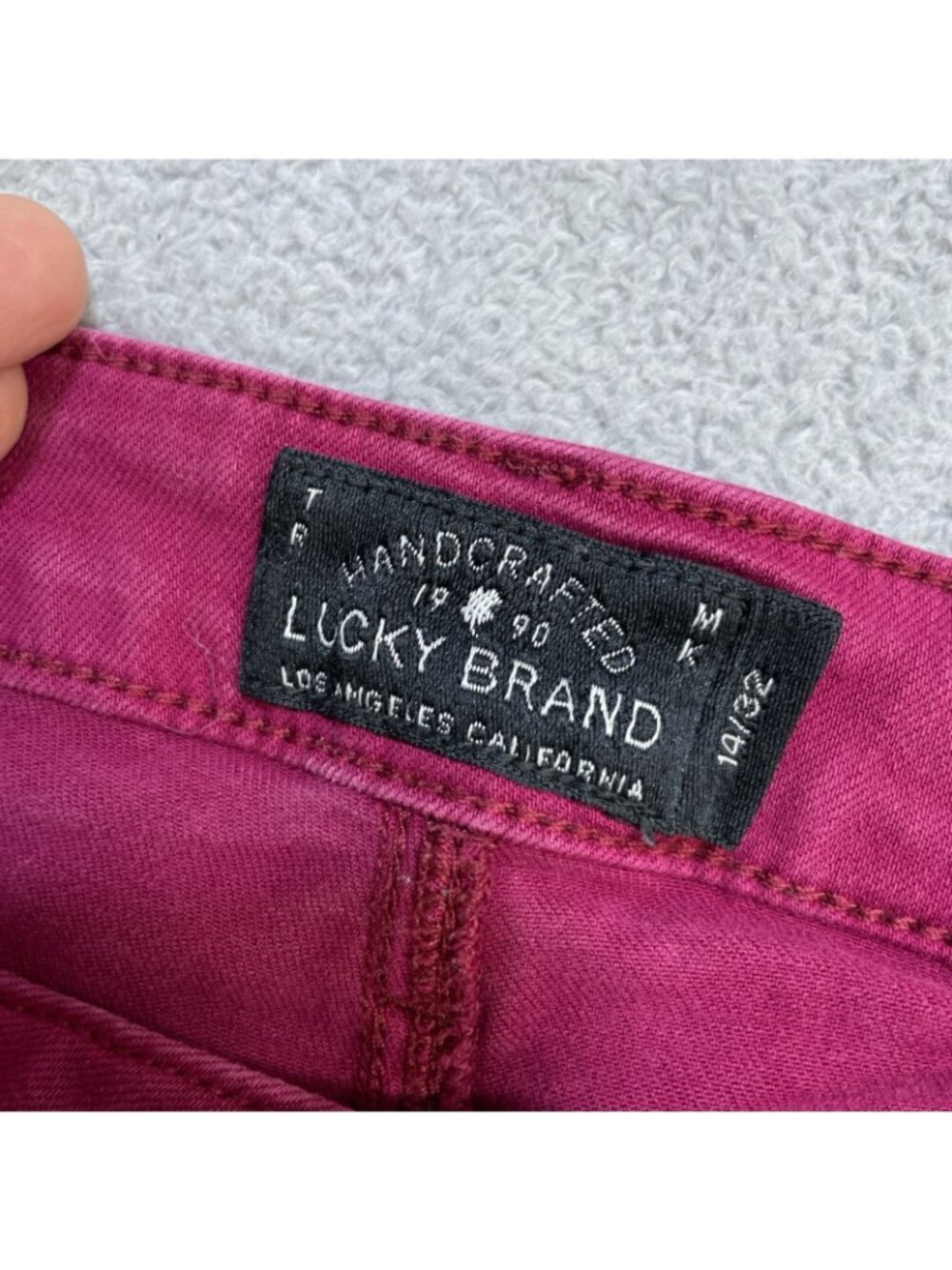 Lucky Brand Women's 14/32 Lolita Skinny Jeans Red Cotton Stretch B1284 - Picture 7 of 13